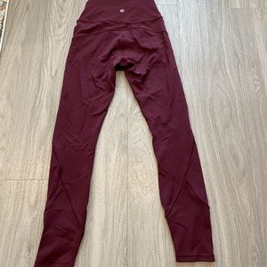 Lululemon Invigorate high waisted leggings - 25 - burgundy- good condition